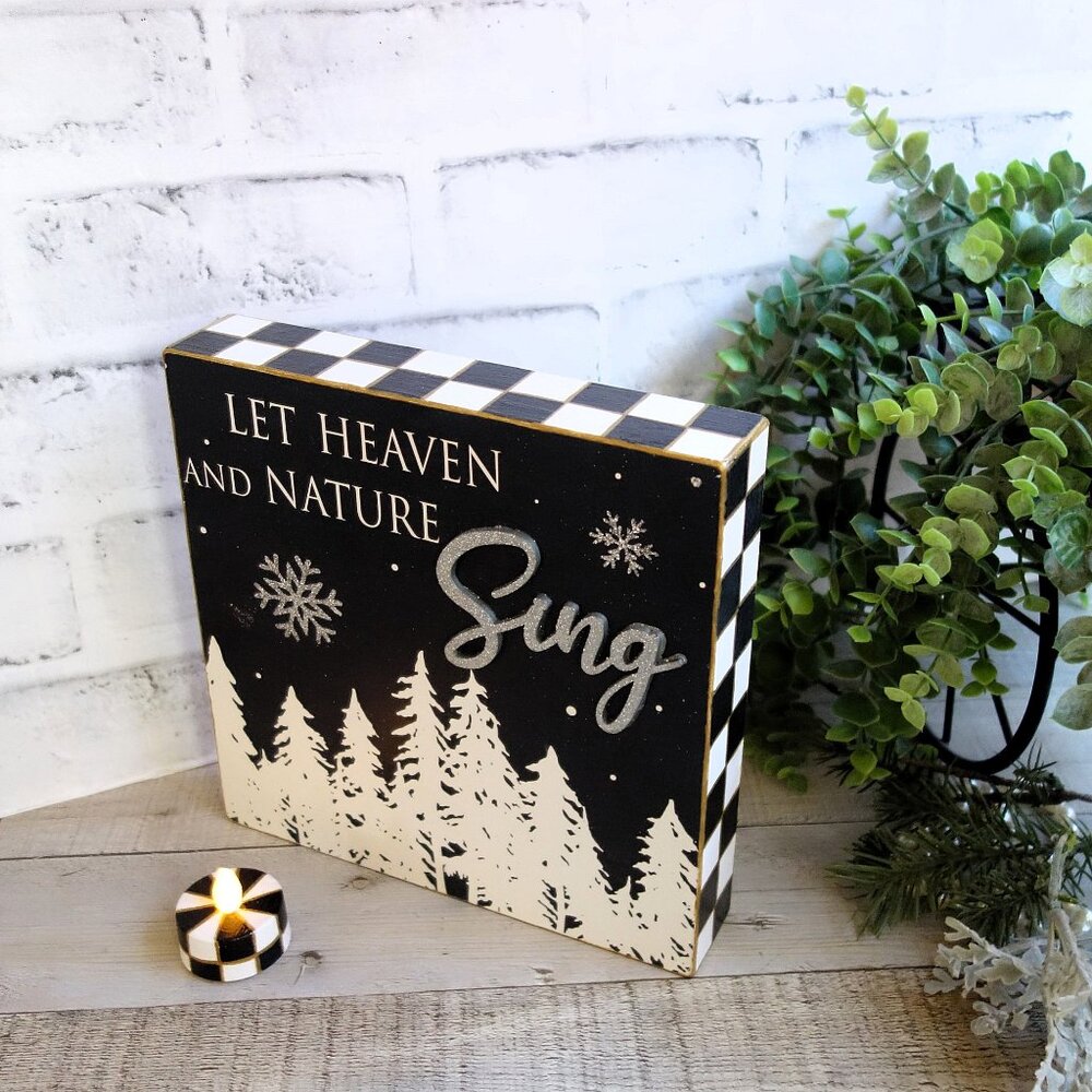 Checked Christmas Decor Sign & Candle Mackenzie Inspired Buffalo Check Ornament